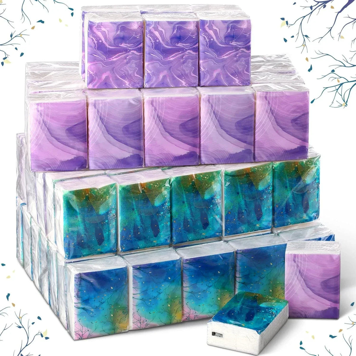 100 Packs 700 Sheets Pocket Tissue Packs Travel Tissue Packs Soft Facial Tissues
